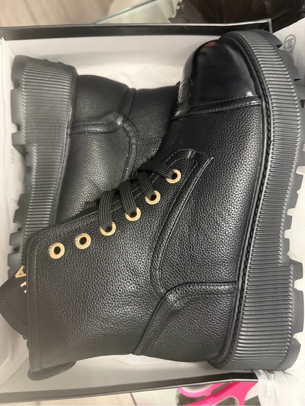 Women’s Black Lace-Up Platform Boots